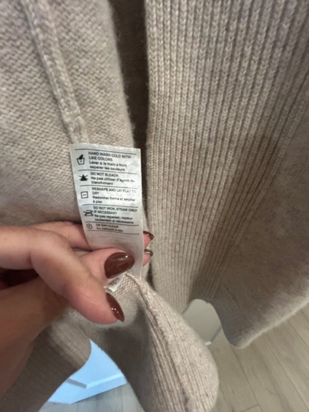 VINCE Ribbed Open Cashmere Cardigan In Marble - Large #S5055 - Picture 6 of 10
